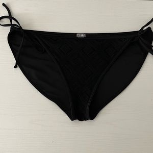 Aerie Crocheted Black Tie Bathing Suit Bottom